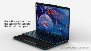 Activate the virtual touchpad or widget bar using Lenovo Yoga Book 9i 2023 Bluetooth keyboard