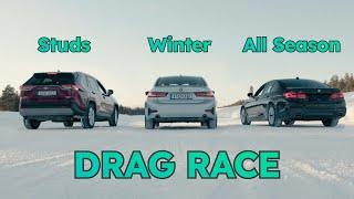 Drag Racing on Snow - Why tyres win over horsepower
