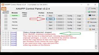 SOLVED Error  MySQL shutdown unexpectedly in Xampp