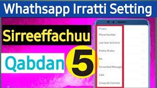 WhatsApp Irratti Setting Sirreeffachuu Qabdan 5  WhatsApp Tips And Tricks 