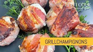 Grillchampignons mit Speck ein BBQ Traum