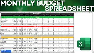 How to Make a Monthly Budget Excel Spreadsheet  Cashflow Income Fixed and Variable Expenses