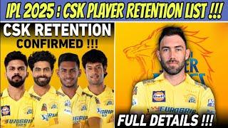 CSK Retention Players List Confirmed  Glenn Maxwell In IPL 2025 Mega Auction Update 