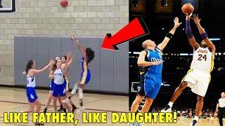 Kobe Bryants 13-Year Old Daughter Uses His FADEAWAY JUMPSHOT