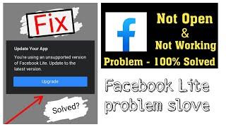 Youre using an unsupported version of facebook lite Problem solved 2022  Facebook Lite Problem