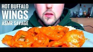 ASMR HOT BUFFALO WINGS - FULL SAVAGE EATING