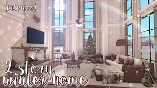 2 story christmas winter home interior ୨୧  bloxburg speedbuild  luminto