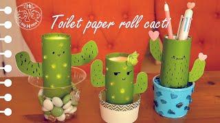 Easy DIY Toilet Paper Roll Crafts  Cactus Night Light and Pencil Holder