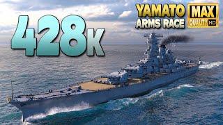 Battleship Yamato Giantic damage on map Sleeping Giant - World of Warships