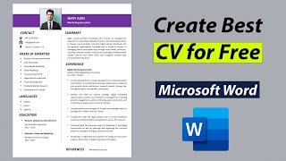 Make Professional CV for Free in MS Word  Best CV Format 2022