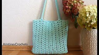 Crochet Tote Shoulder Bag Step by Step Tutorial - Easy Pattern