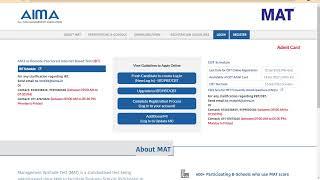 AIMA MAT Exam Admit Card OUT  Admit Card Download Link