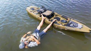 FLIP Your Fishing Kayak  DEEP WATER  Re-Entry