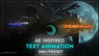 Ae inspired Text Animation Like @NefariousEditzIn After Motion  No password Free xml + Preset