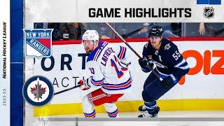 Rangers @ Jets 1014  NHL Highlights 2022