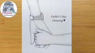 Fathers Day Drawing with Pencil sketch for beginners  Babalar günü çizim  Art Video