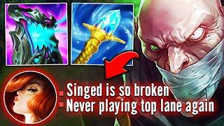 The enemy top picked Miss Fortune... so I had to teach her a lesson with Singed
