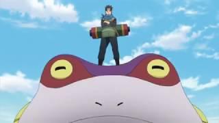 Sarutobi Konohamaru Uses Summoning Jutsu to Summon Gamagoro