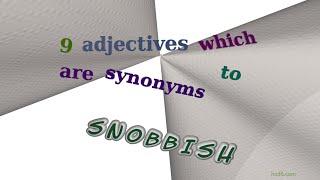 snobbish - 9 adjectives meaning snobbish sentence examples