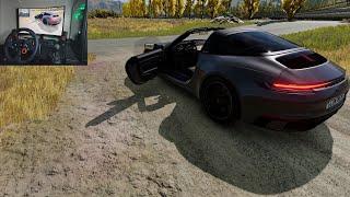 Realistic Driving with G29 steering wheel  Porsche Targa Carrera S  BeamNG.drive