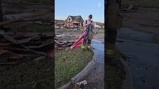 Flag saved from tornado damage in Perryton Texas
