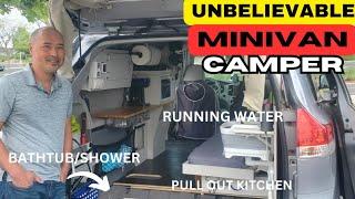 Best DIY Minivan Camper Ive seen sleeps 2 shower kitchen running water & more