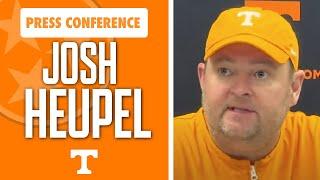 Tennessee head coach Josh Heupel talks after 19-14 loss to Arkansas I Volquest I GBO