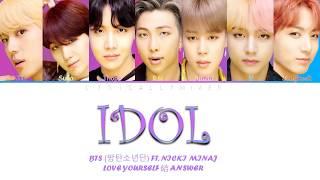 BTS 방탄소년단 – IDOL FEAT. NICKI MINAJ Lyrics Color Coded HanRomEng
