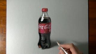 Drawing Time Lapse Coca-Cola plastic bottle - hyperrealistic art
