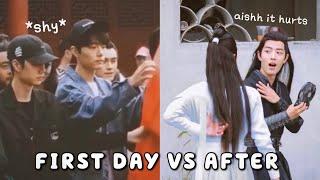 yizhan on the first day of filming the untamed vs after