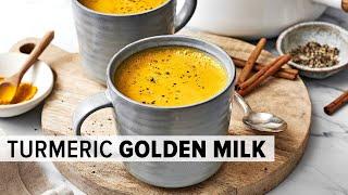 GOLDEN MILK TURMERIC MILK  dairy-free vegan golden milk recipe