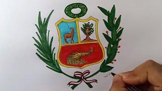 Como dibujar el escudo nacional del Perú