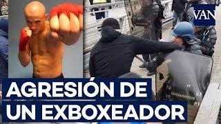 La brutal agresión de un exboxeador a un policía en las protestas de los chalecos amarillos