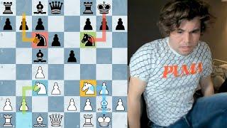 Magnus shows how to play English Opening Four Knights Variation