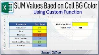 SUM Values Based on Cell Background Color in Excel