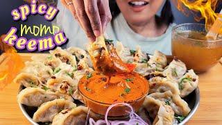 COOKING & EATING BIG MOMO CHALLENGE  PANEER MOMO RECIPE  KEEMA MOMO RECIPE  MOMO EATING ASMR