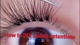 How to DIY eyelashes extensions by yourself using premade fans