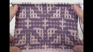 Mosaic knitting slip stitch 2 color pattern knit247