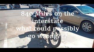 2022 Kawasaki KLR 650 Adventure long distance Highway and the trouble