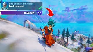 Slide 50 meters continuously - Week 13 Quests Fortnite