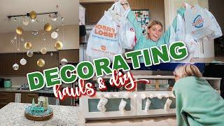 VLOGMAS DAY 1 decorating for Christmas diy decor + huge haul