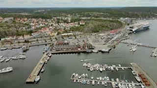 Birds view of the beautiful city of Strömstad in Sweden