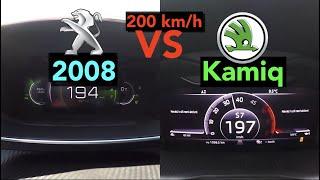 Acceleration Battle  Peugeot 2008 1.5 BlueHDI 130 vs Skoda Kamiq 1.6 TDI  96 vs 85 kW  WINNER?