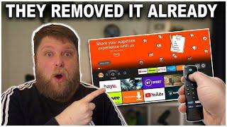 New Firestick Feature Removed weeks after being added...