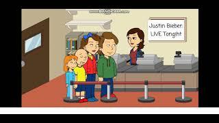 Caillou ruins a Justin Bieber concert