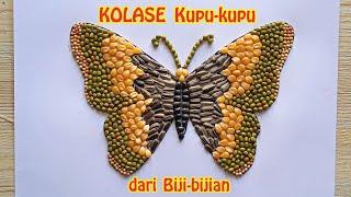 Cara Membuat Kolase Biji Bijian Spesial Kupu Kupu