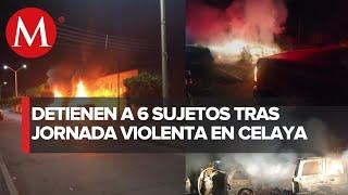 Despliegan operativo tras quema de vehículos en Celaya hay 6 detenidos