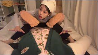 ASMR  Your Korean Mom gets You ready for Bed unusual massage tucking you in face& body massage
