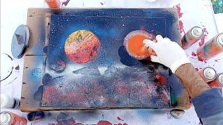 SPRAY PAINT ART for Beginners  Trying  Very First-time