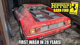 Abandoned Supercar Ferrari 512bb  First Wash in 28 Years  Car Detailing Restoration